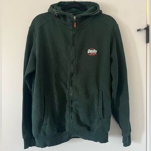 Superdry green zip-up hoodie. Unisex XL.